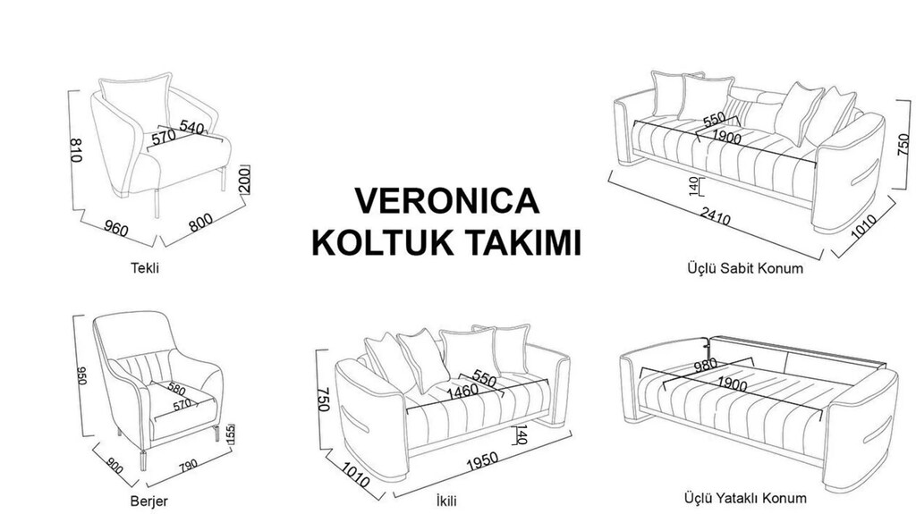 Bellona Veronica Oturma Grubu ve Yemek Odası Tam Set - 19