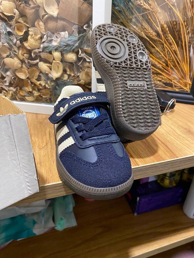 SIFIR Adidas Samba Bebek Sneaker (Cırt Cırtlı - Lacivert)