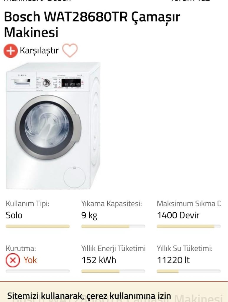 Çalışır vaziyette sorunsuz çamaşır makinesi BOSCH - 4