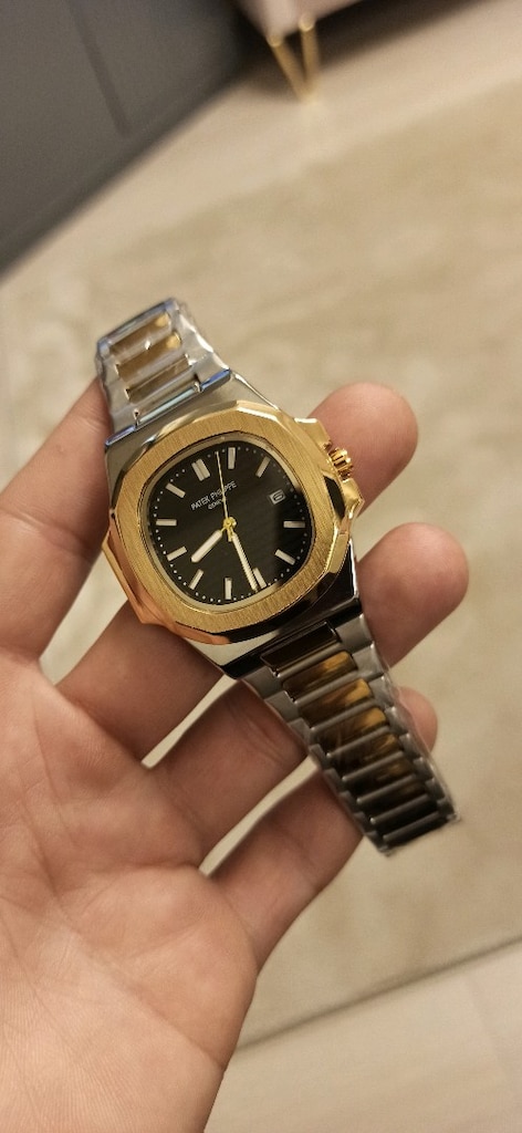 Patek Philippe takvimli pilli çelik kasa kordon kol saati - 11