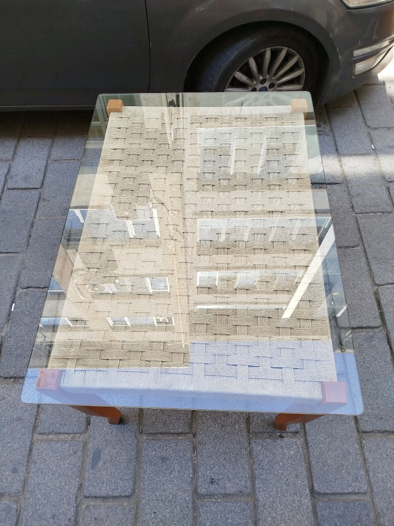 seyyar camlı çok amaçlı hasır masa - 3