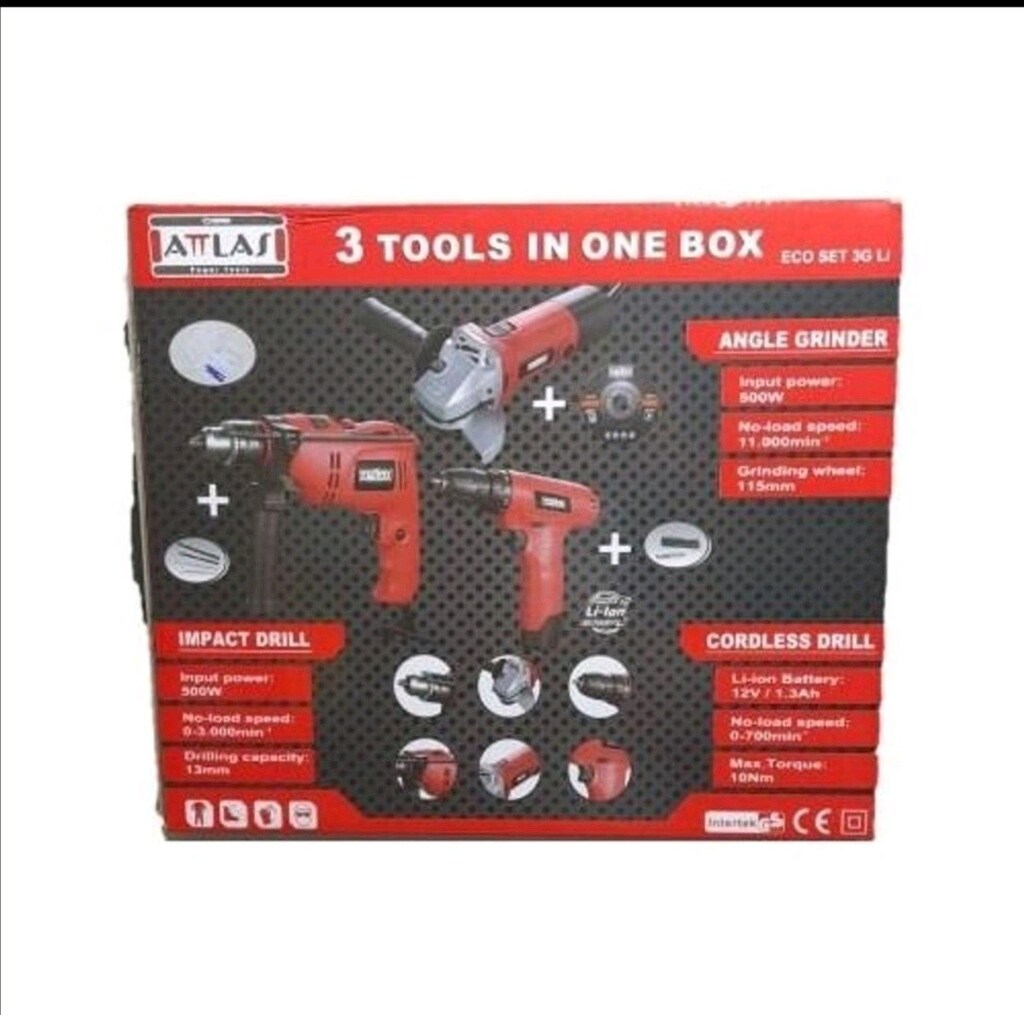 Attlas 3lü SET Taşlama Darbeli Matkap 12v li-ion sarjlı Vidalama sıfır - 3