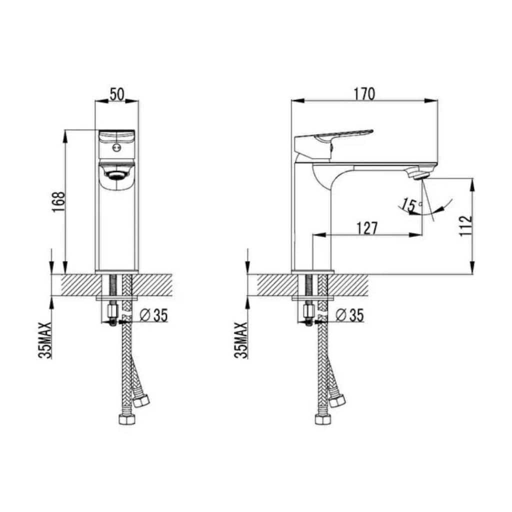 Krom Sabit Lavabo Bataryası - 5