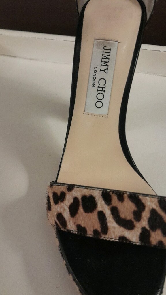 JIMMY CHOO LEOPAR DESENLI TOPUKLU SANDALET - 3