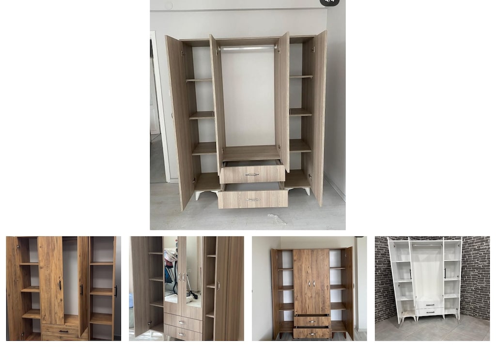 4 kapaklı elbise dolabı tluglctgqz - 2