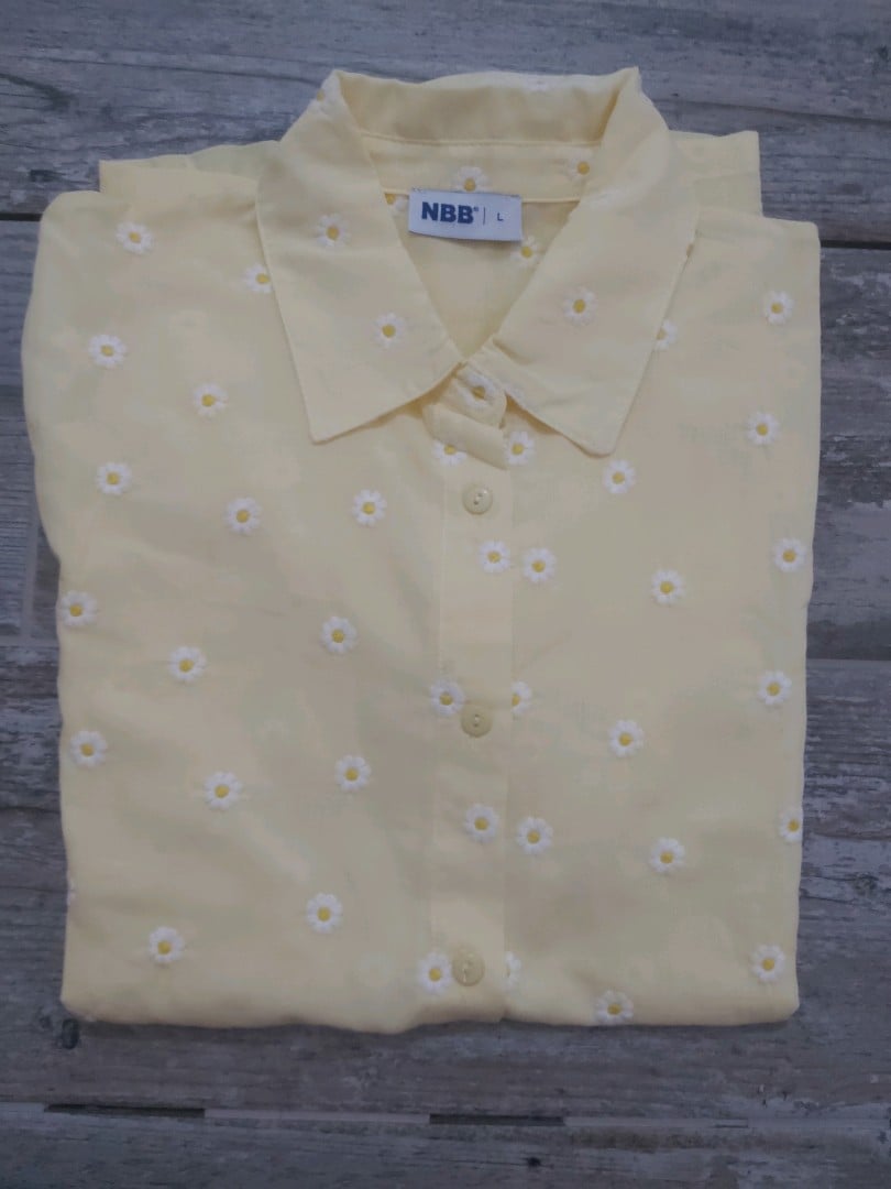 NBB Sarı Papatyalı Önden Düğmeli Pijama Takımı