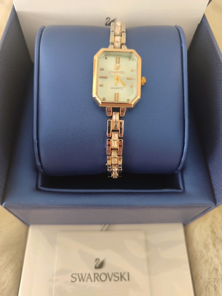 Swarovski Taşlı Gold Silver Saat - 2