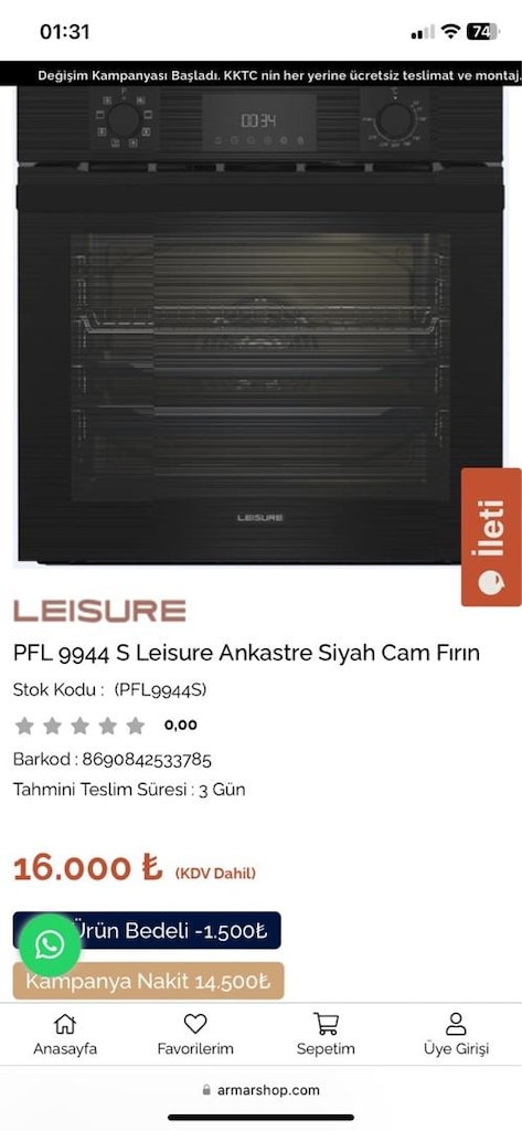 LEISURE fırın davlumbaz ocak ankastre set . - 10