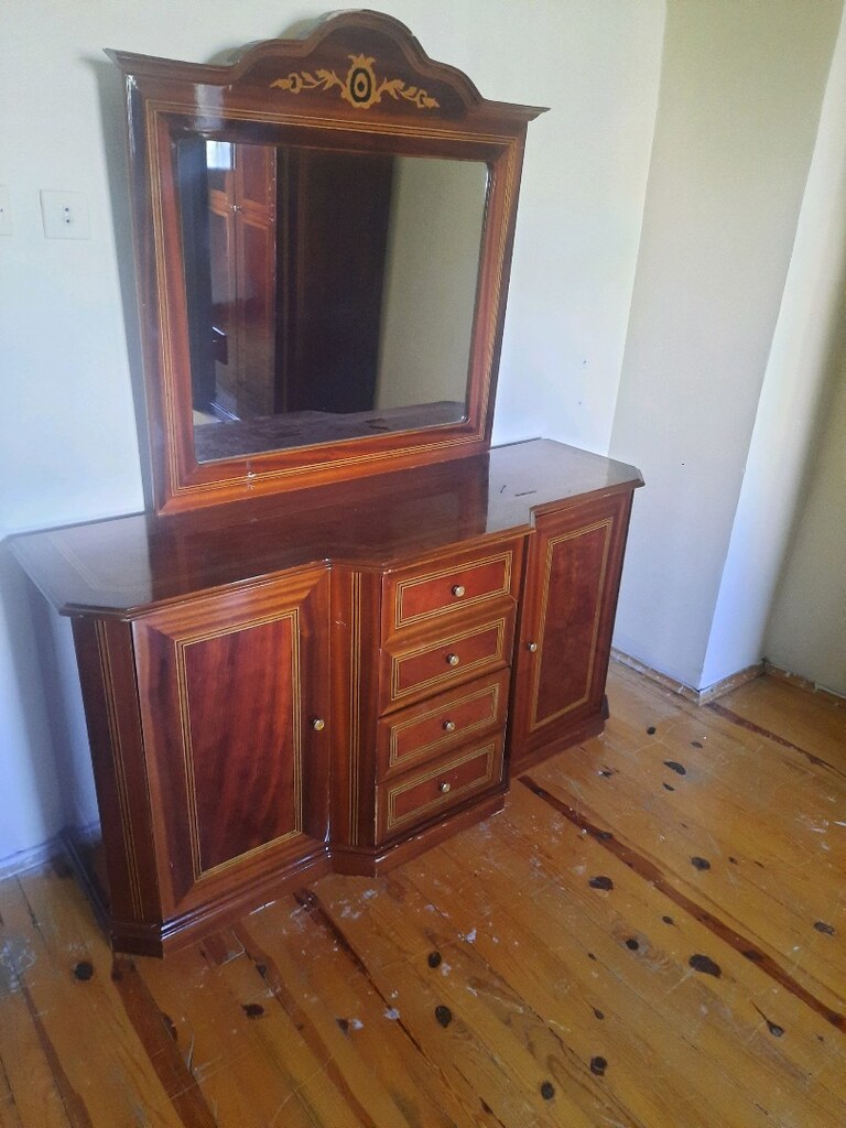 90x190 baza, yatak ,başlık ve tuvalet masası, komidin - 4