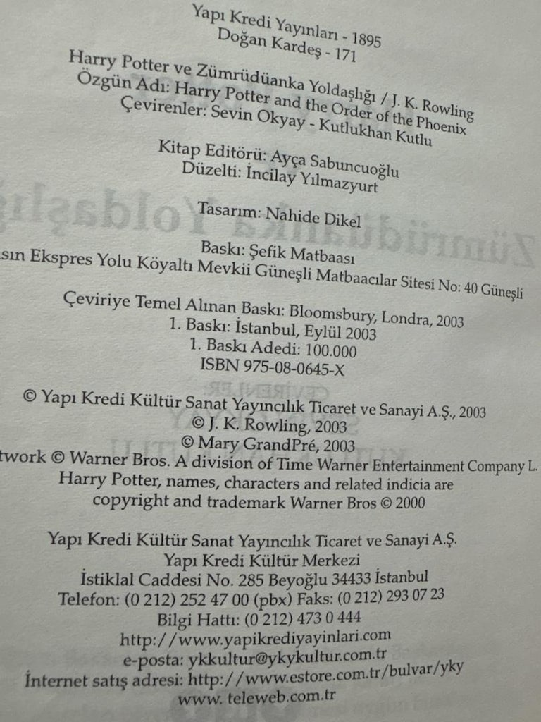 Harry Potter ve Zümrüdüanka Yoldaşlığı – 2003 İlk Baskı Koleksiyonluk - 4