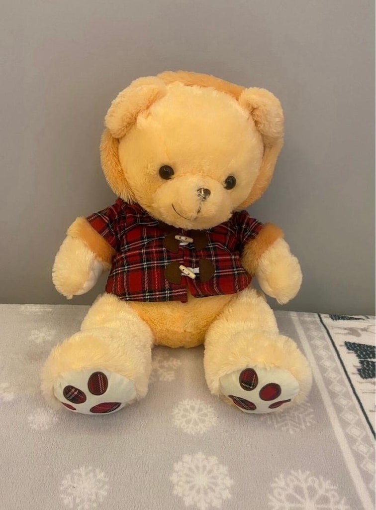 Ekose elbiseli Peluş ayıcık - 5