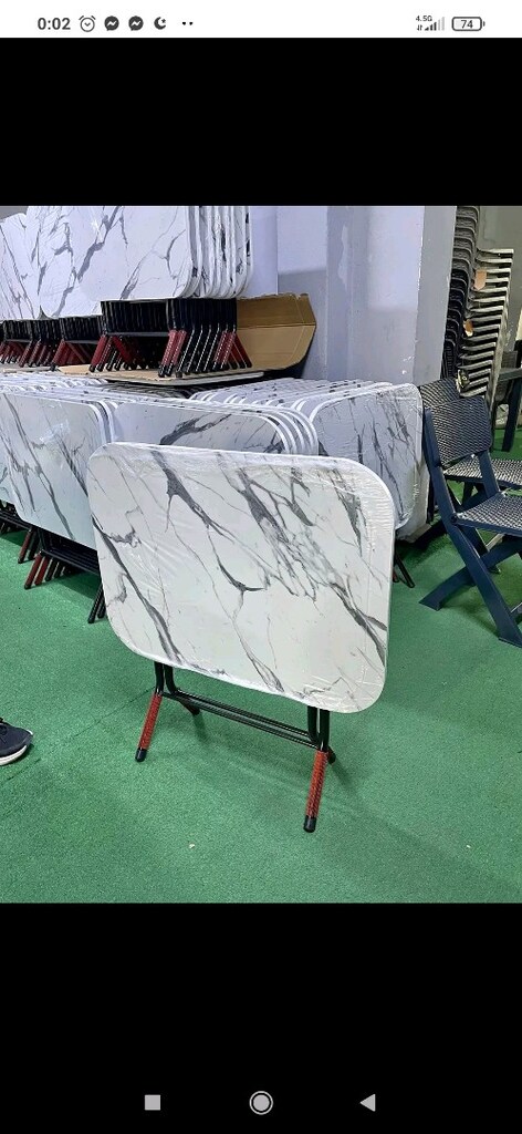 suntalama masa mermer görünümlü oval köşe katlanır masa - 3