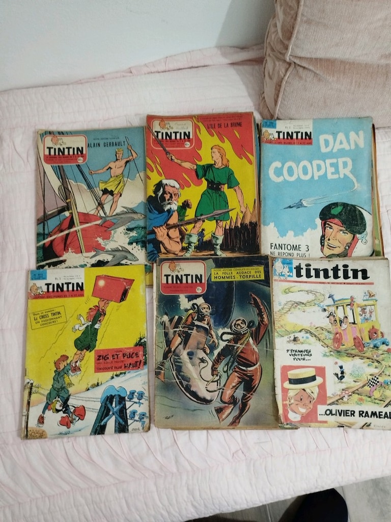 Le Journal de Tintin'' Tintin Dergileri, 1956, Fransızca,22 adet+SPRİO - 2