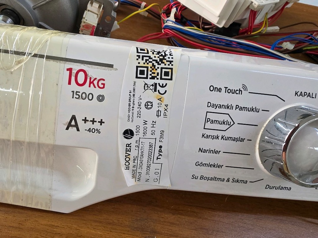 Hoover Dynamic Next 10 kg 1500 Devir Ön Panel + Anakart + Motor + Tesi - 6