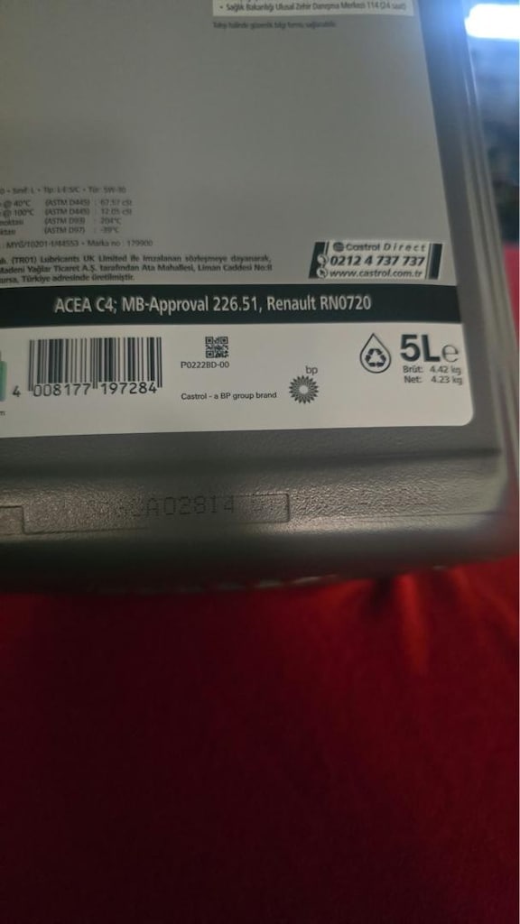Castrol GTX 5W-30 C4 Motor Yağı 5 Litre – Kapalı Ambalaj - 3