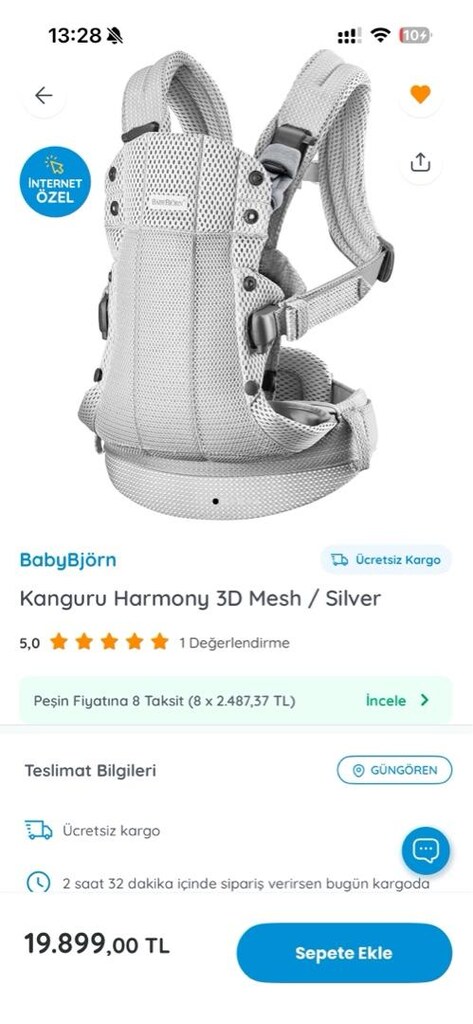 BabyBjörn Kanguru Harmony 3D Mesh/Silver - 6