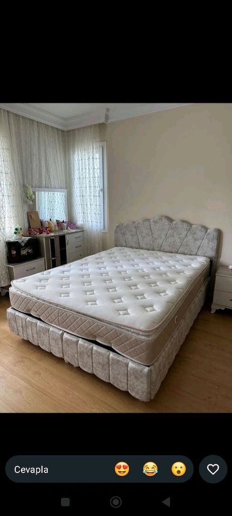 160/200 cm'lik baza Başlık petli yatak takım sandıklı baza - 3