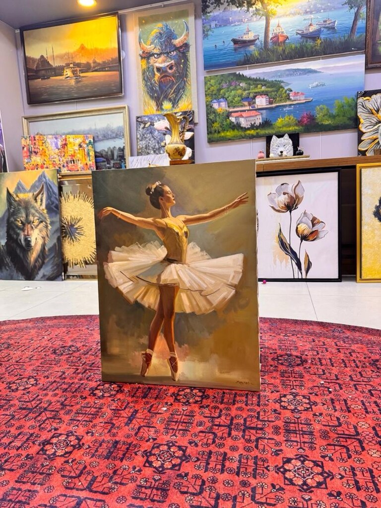 ORJINAL YAĞLI BOYA BALERİN TABLO - 2