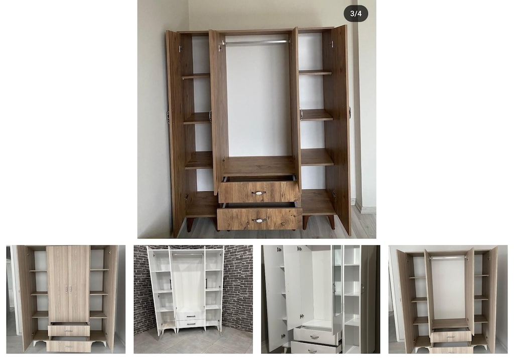 4 kapaklı elbise dolabı fvprghpylu - 2