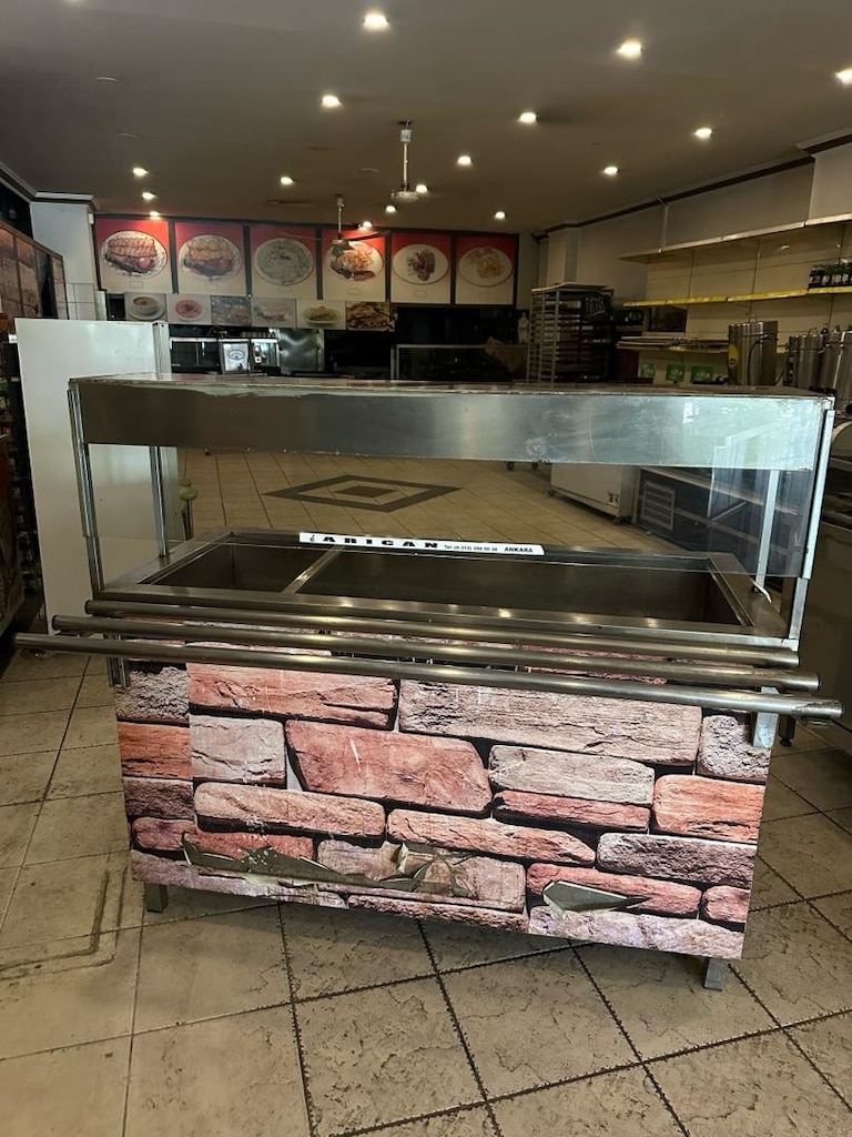 camlı benmari yemek servis tezgahı