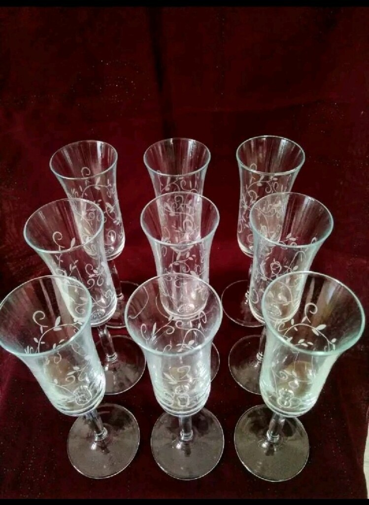 KRİSTAL 9 ADET YİVLİ LENOX HEATHER ŞAMPANYA FLÜT KADEHLER 23 CM BOYU - 6