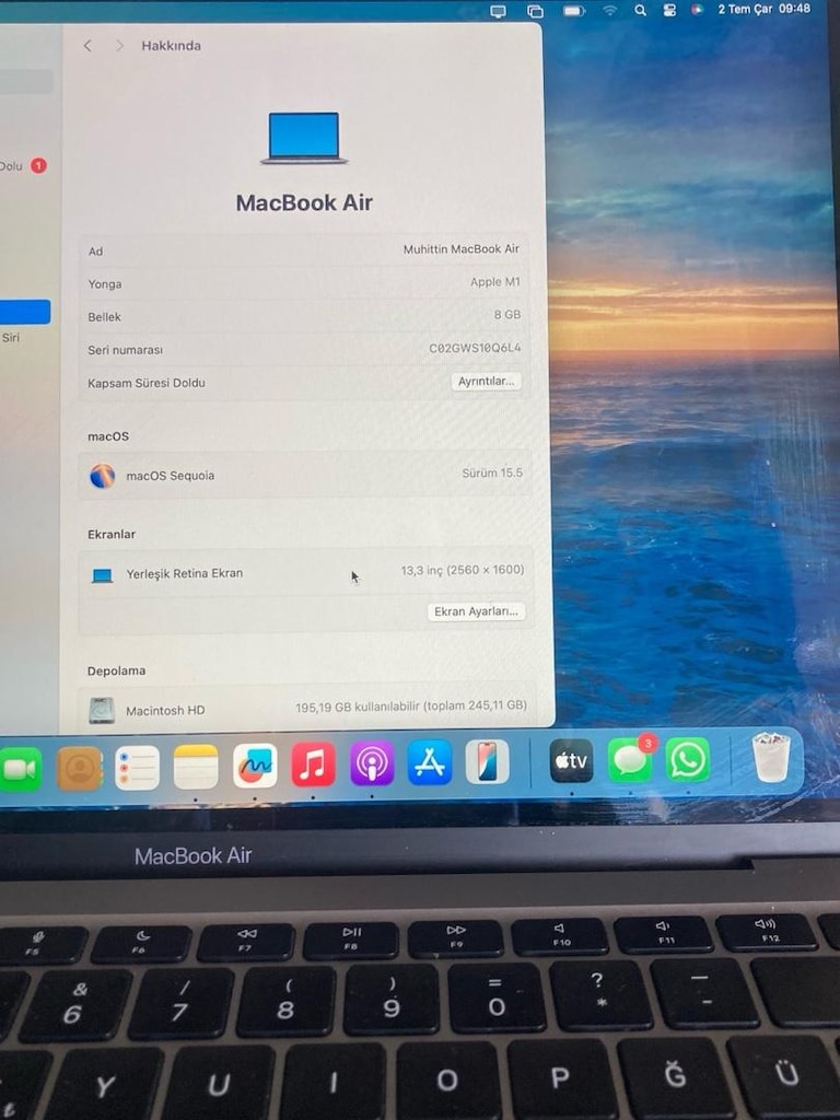 apple macbook m1 2020 8gb-256gb - 5