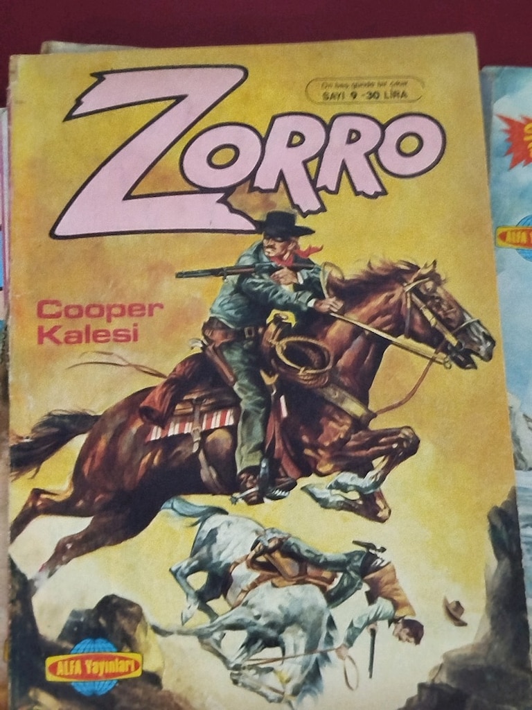 ZORRO, 1-9 takım, Alfa Yayınları, orijinal 1980'ler baskısı takım - 8