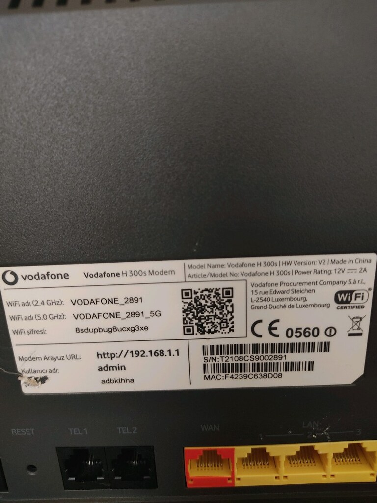 Vodafone 300s VDSL2 modem 5G - 3