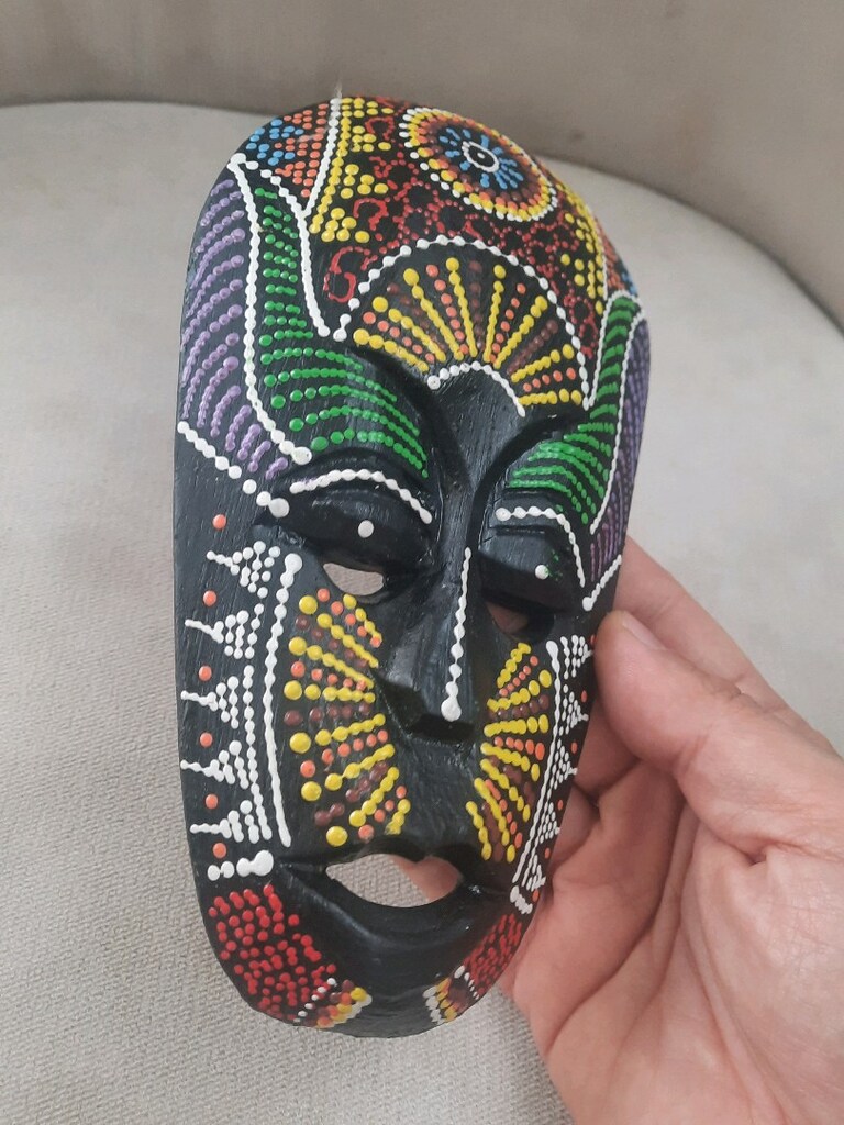 African ahşap el boyama mask dekor - 5