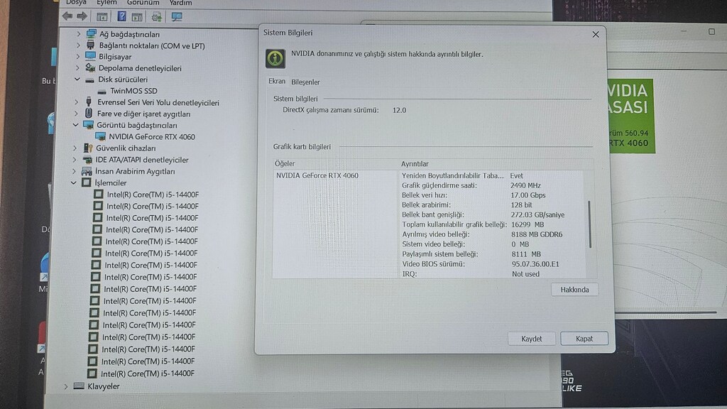 İ5 14.Nesil 16 GB DDR5 Ram 512 GB M2 SSD MSI 8 GB 4060 E.Kartı - 7