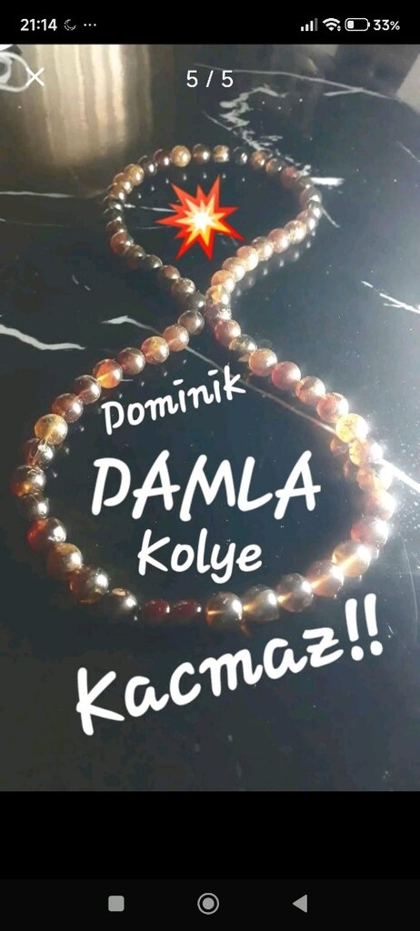 DOMİNİK KOLYE KEHRİBAR