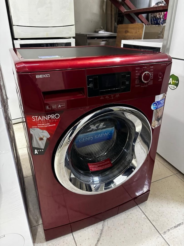 Garantili Nakliye | Beko 8 KG Çamaşır Makinesi – Bordo - 2