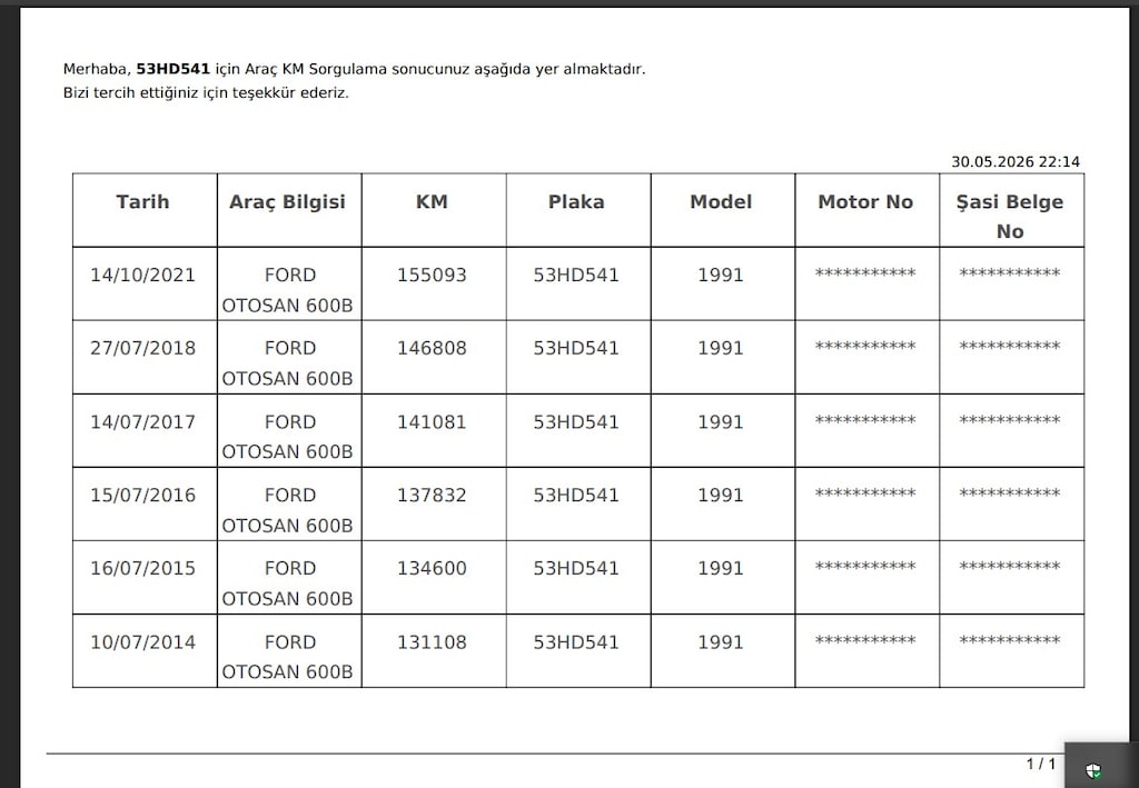 FORD OTOSAN 600D ANADOL 91 MODEL KAMYONET 1.6 MOTOR - 8