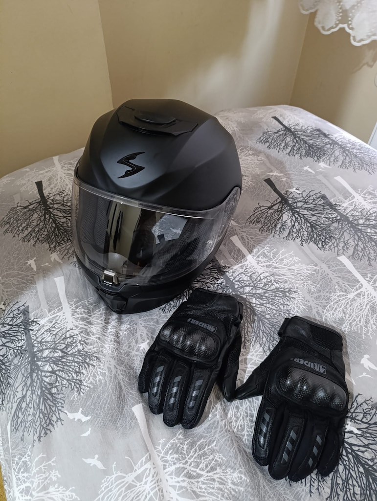 Scorpion exo 391 kask L beden ve 4Riders eldiven XL 2 wild maske - 3