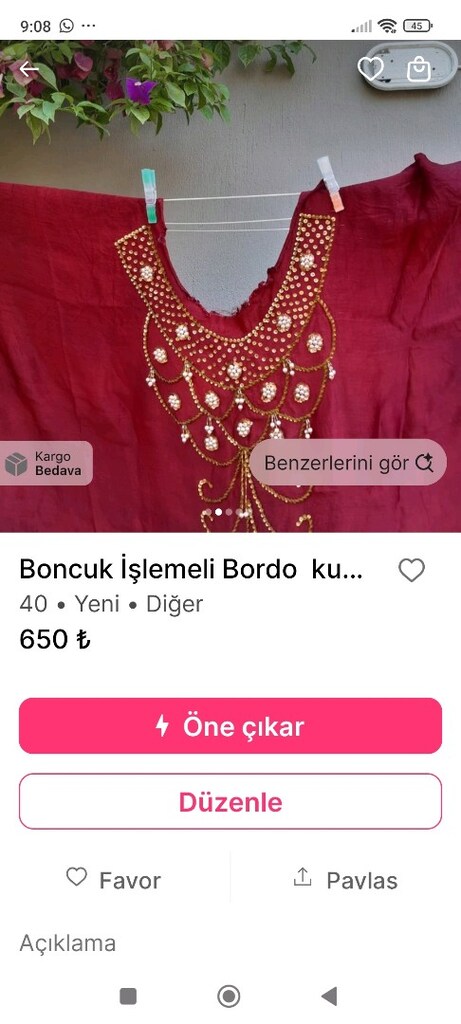 kumaş işli saten - 2