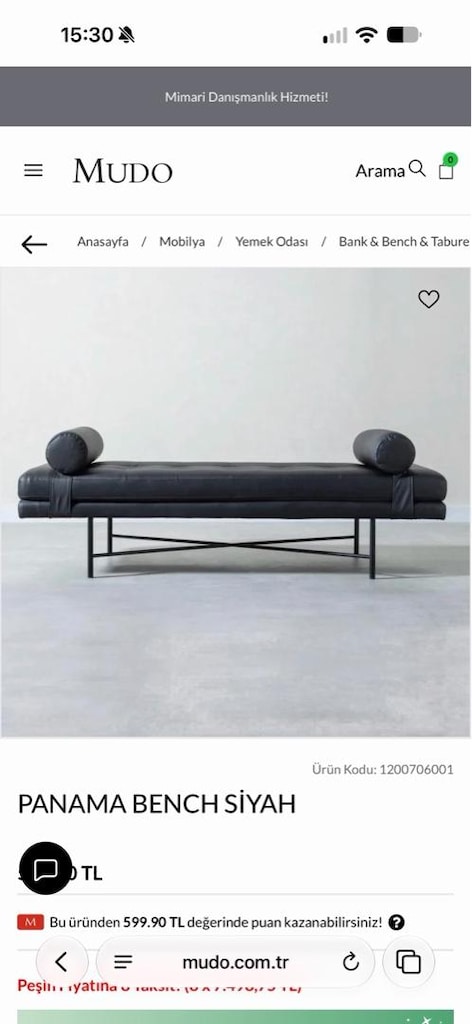 PANAMA BENCH SİYAH MUDO - 4