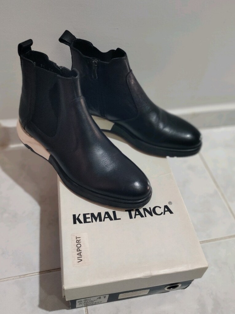Kemal Tanca Erkek Hakiki Deri Siyah Bot