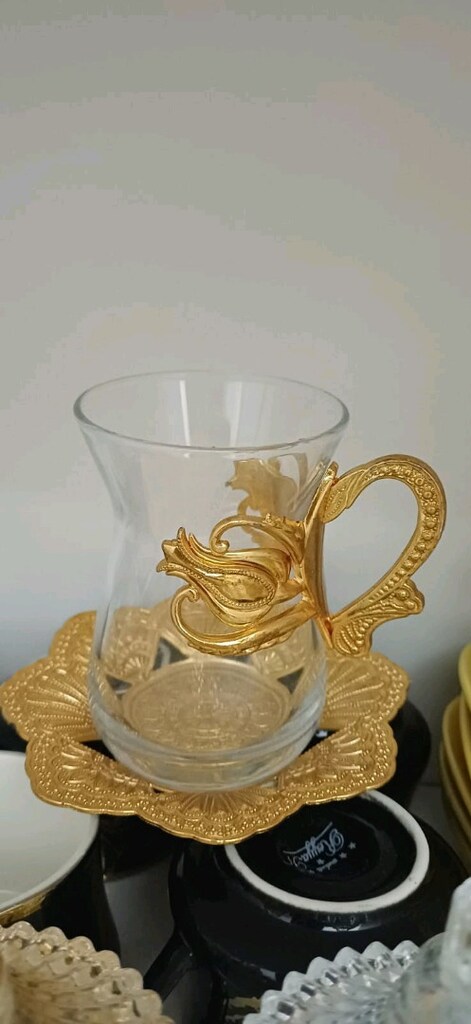 altın yaldızlı çay takımı - 8