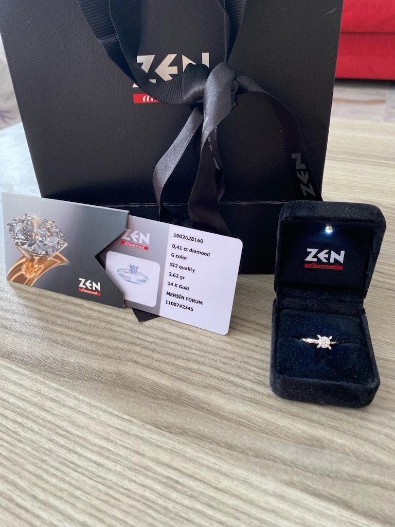 ZEN sıfır 0.40 karat hera tektaş pırlanta yüzük - 5