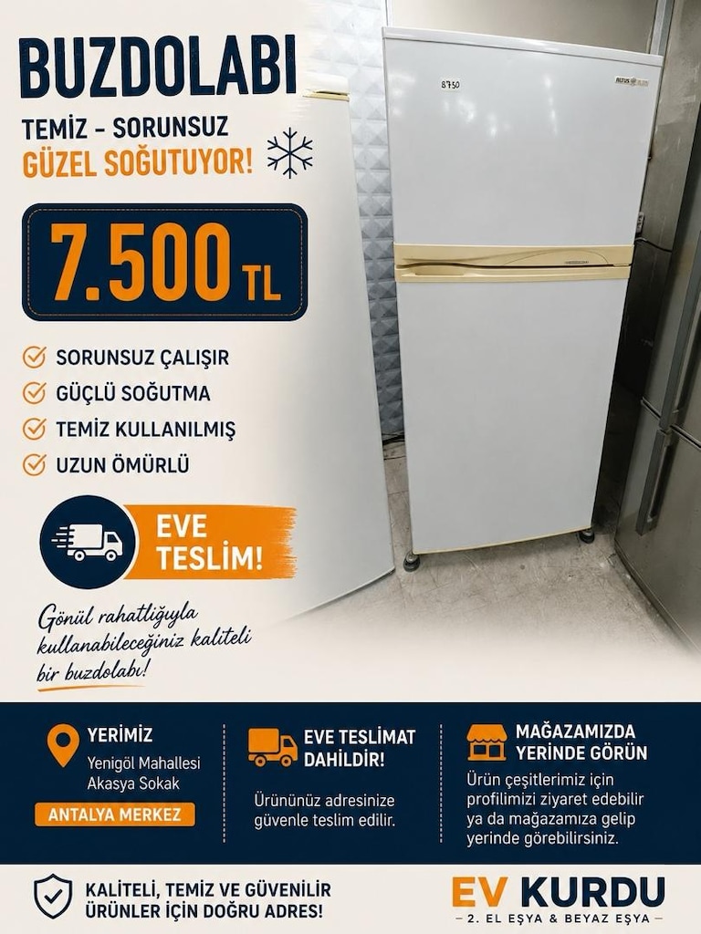BUZDOLABI ALTUS MARKA SORUNSUZ GÜZEL SOĞUTUR EVE TESLİM