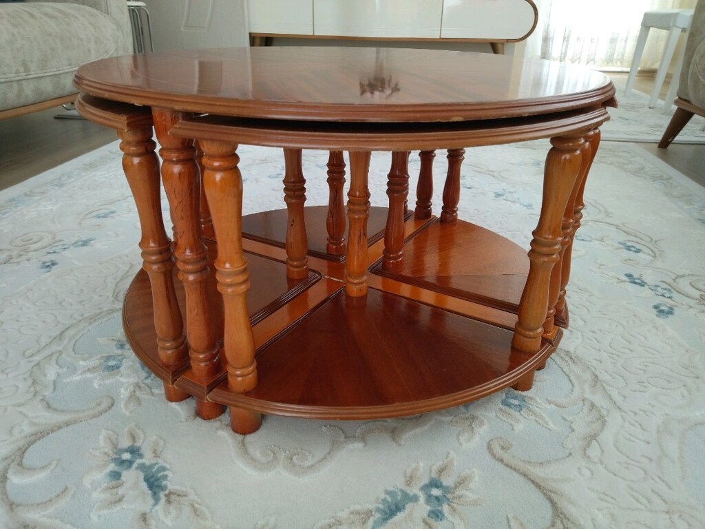 Ahşap zigonlu orta sehpa - 2