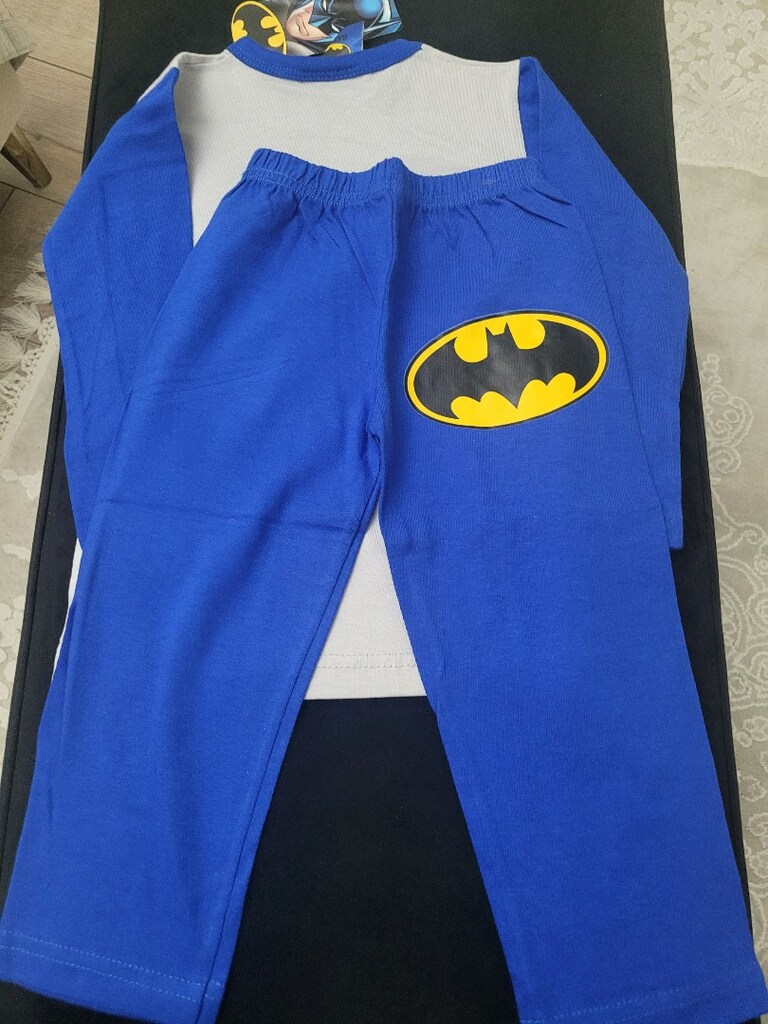 Batman Temalı Çocuk Pijaması 1-2 Yaş Yeni Etiketli, Pamuk... - 5