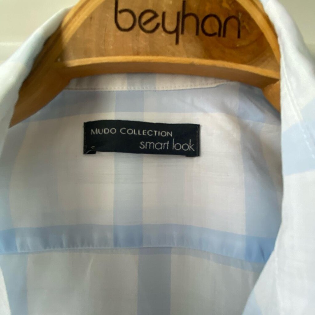 Mudo Collection Smart Look Mavi Kareli Gömlek Kadın - 9