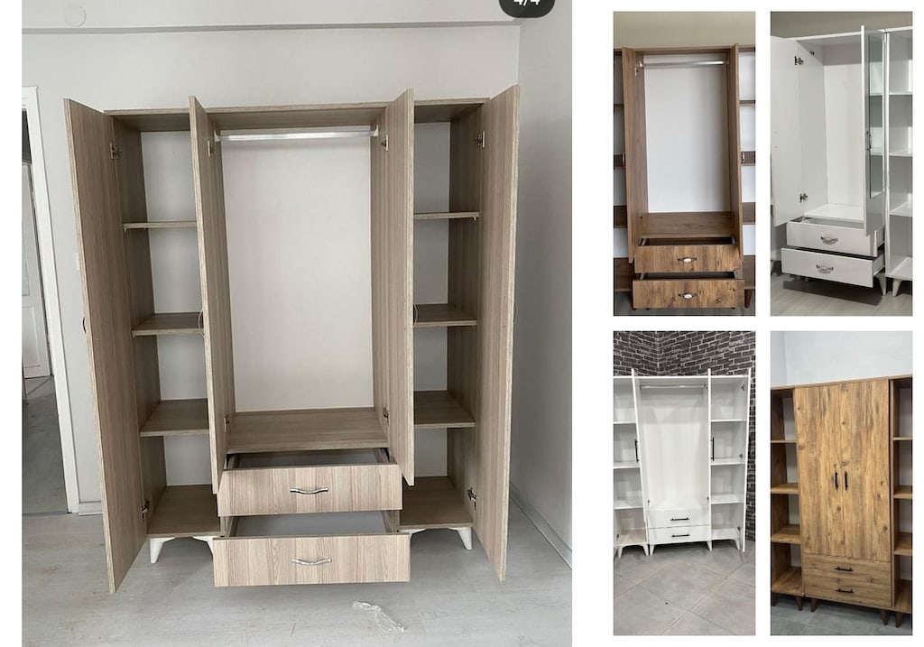 4 kapaklı elbise dolabı qoqofcmdup - 5