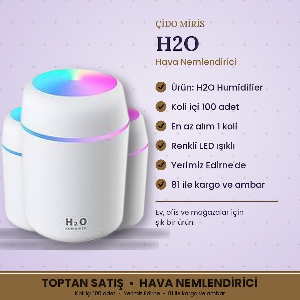 ÇİDO MİRİS H2O HUMIDIFIER LED IŞIKLI - TOPTAN - 2