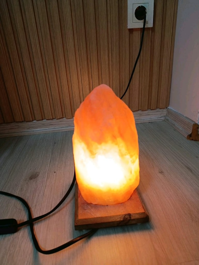 Ahşap Tabanlı Doğal Himalaya Tuz Lambası - 3