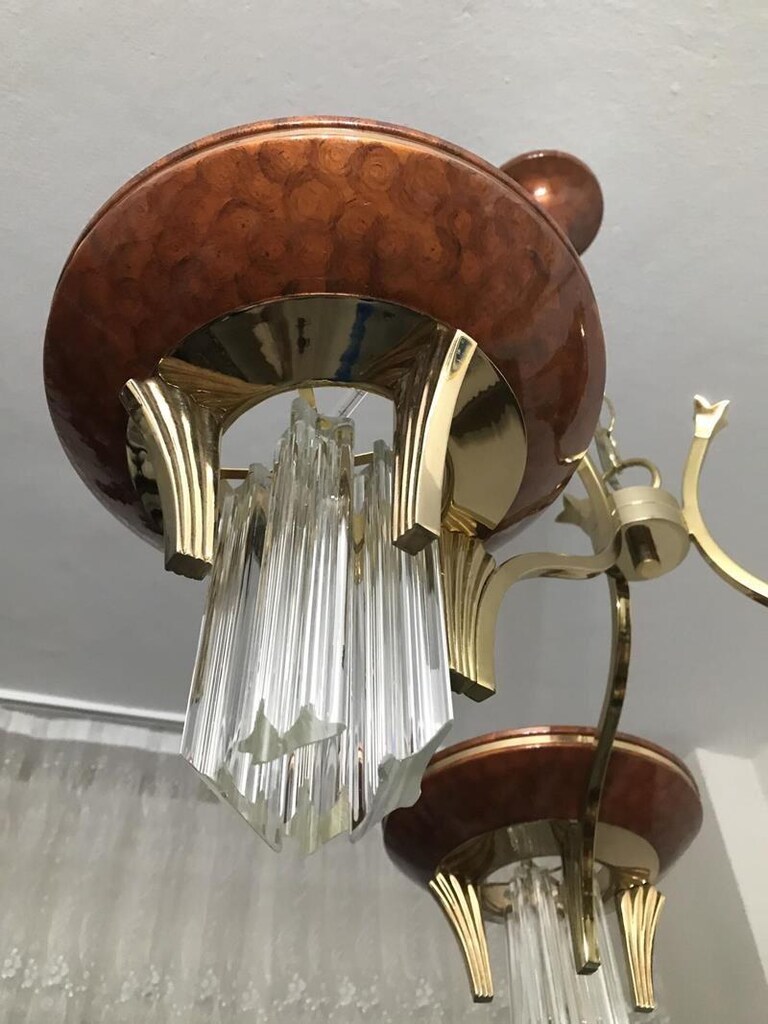 Vintage İtalyan Murano Kristalli Avize - 4