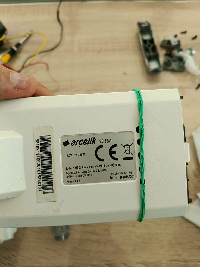 Arçelik şarjlı süpürge motoru lyon pil ve kart çalışıyor - 3