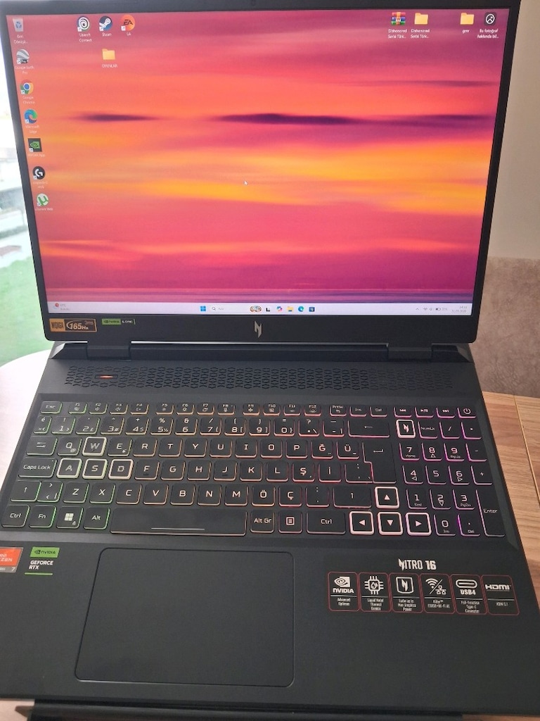 ACİL / TEMİZ Acer Nitro 16 AN16-41 RTX 4070 / 32 GB RAM / 1.5 TB SSD - 9