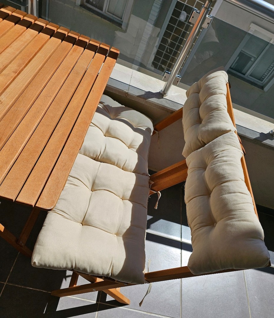 4+1 Minderli Balkon Bahçe Mutfak Bistro Set Katlanır Masa-Sandalye - 6